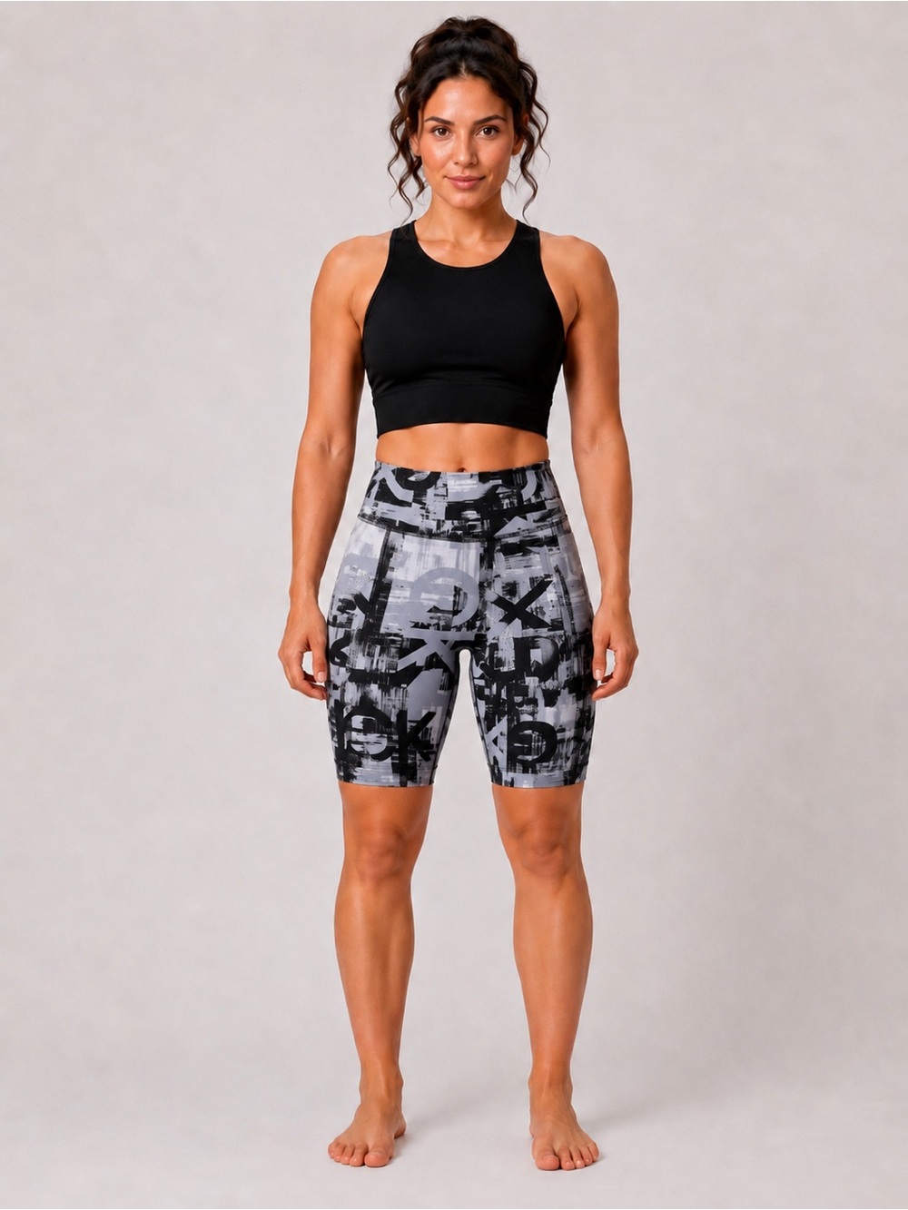 NWT Calvin Klein Performance High Rise 7in Bike Shorts XL Black Gray Drybrush
